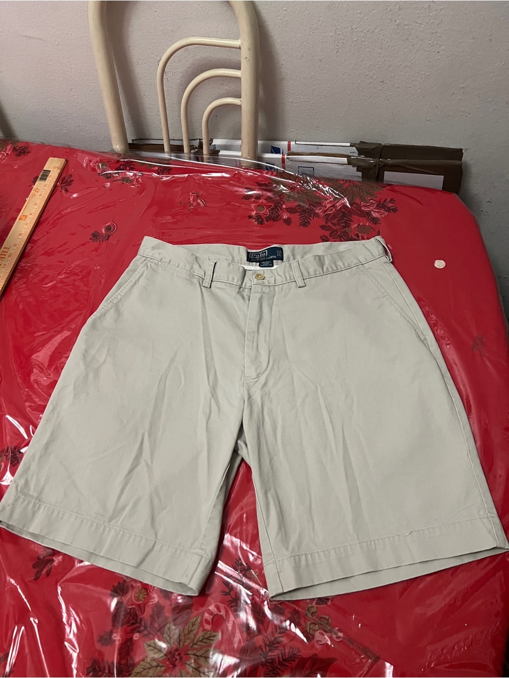 Polo Ralph Lauren Prospect Shorts Mens Sz 34 Beige Lightweight Khaki Preppy